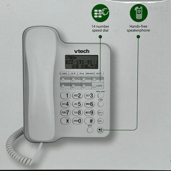 Vtech Corded Speaker Telephone with Caller ID & Hands-Free White CD1153 - Picture 5 of 16